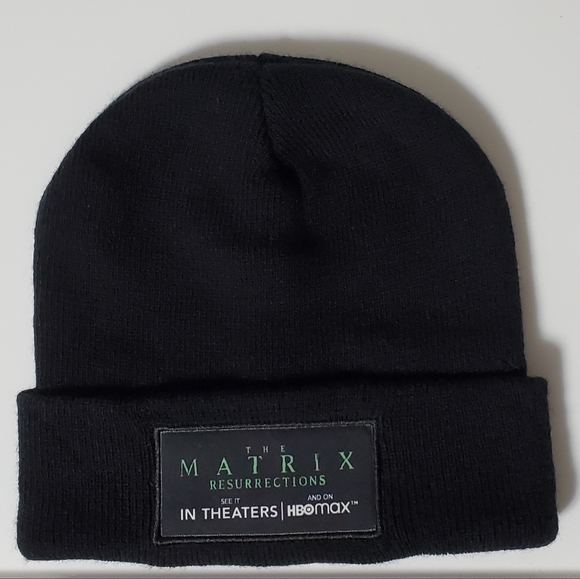 THE MATRIX RESURRECTIONS black Beanie Stocking Cap Promo Theatrical Release Neo - Picture 1 of 6